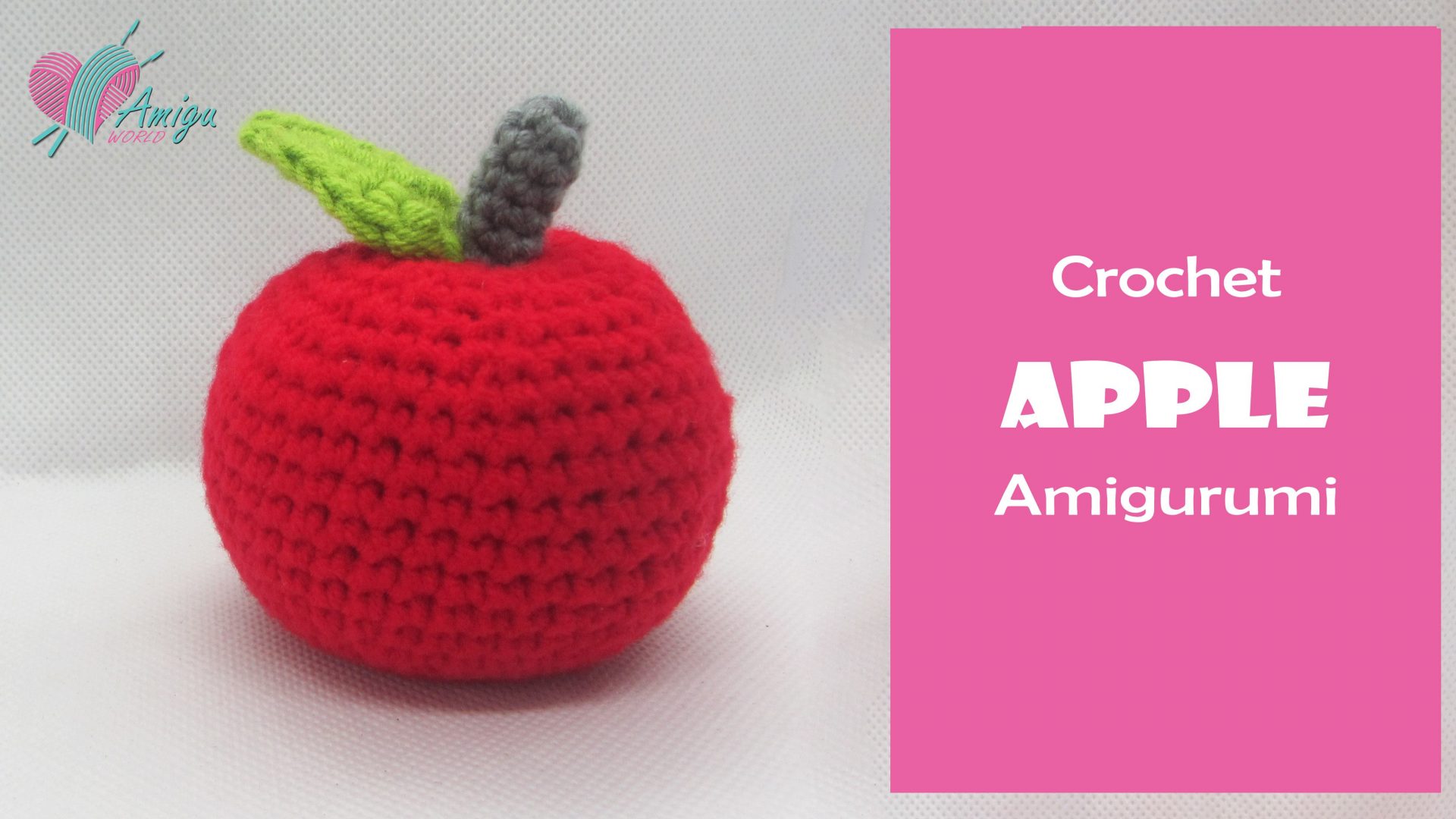 Free Pattern How To Crochet An Apple Amigurumi Amiguworld Amigu World