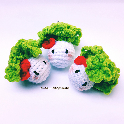 Amigurumi Cabbage keychain crochet pattern