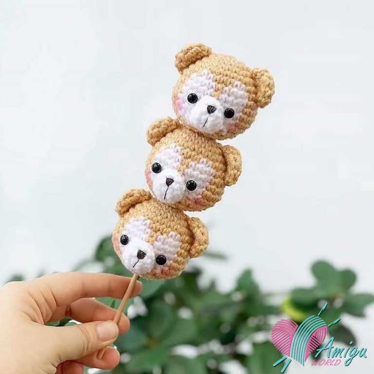 Bear keychain amigurumi free pattern