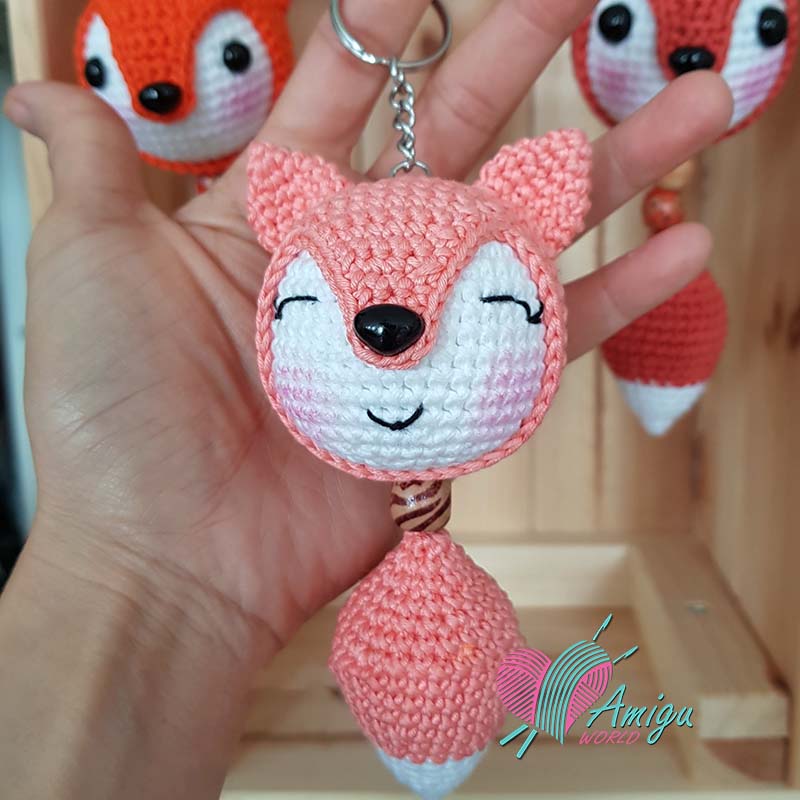 How to crochet fox keychain amigurumi
