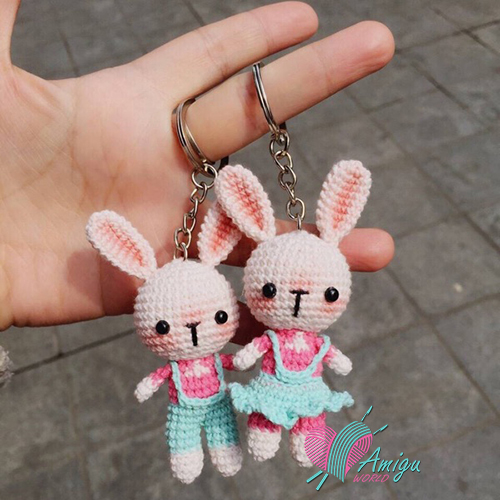 Rabbit keychain couple love amigurumi – Chinese Pattern
