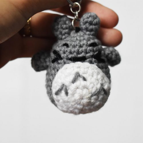 Amigurumi Totoro character keychain crochet pattern