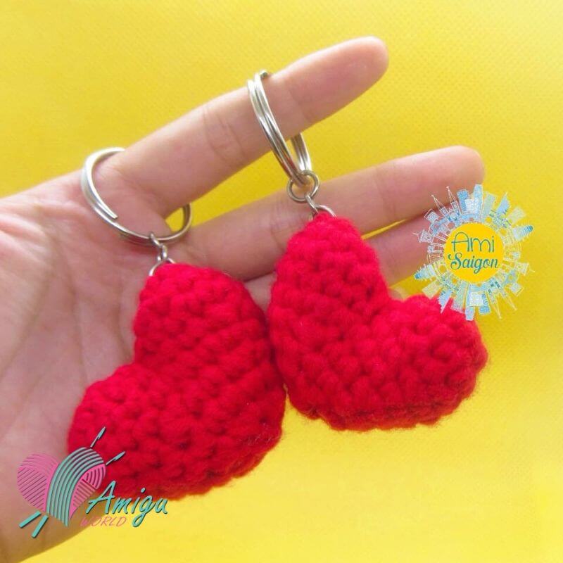 Bear with Heart Key Cover Crochet Pattern