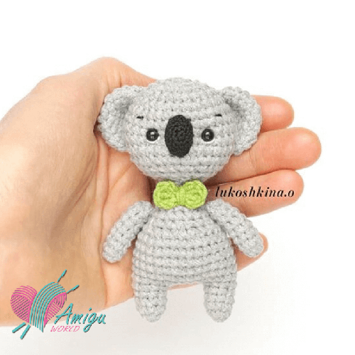Koala bear amigurumi keychain crochet pattern