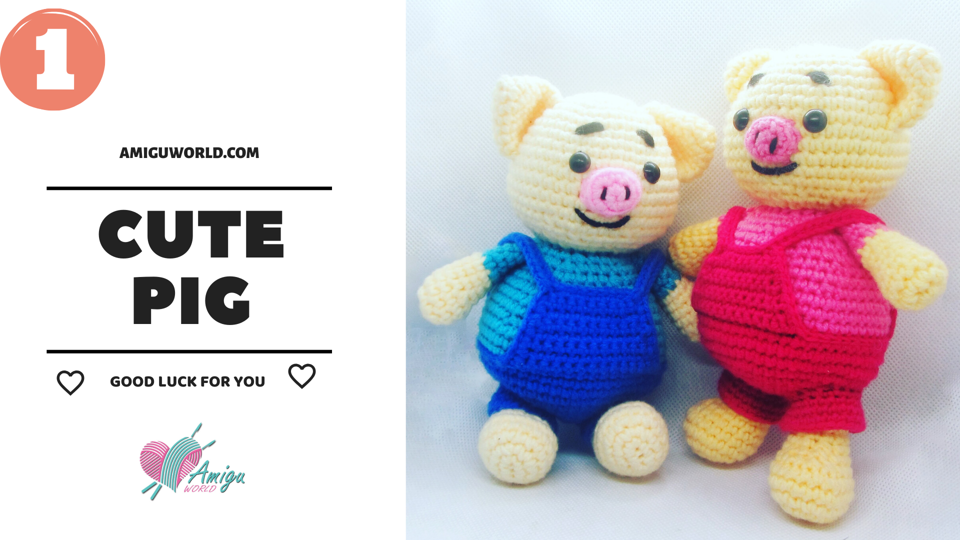 FREE Pattern – How to crochet pig couple pattern - Amigu World