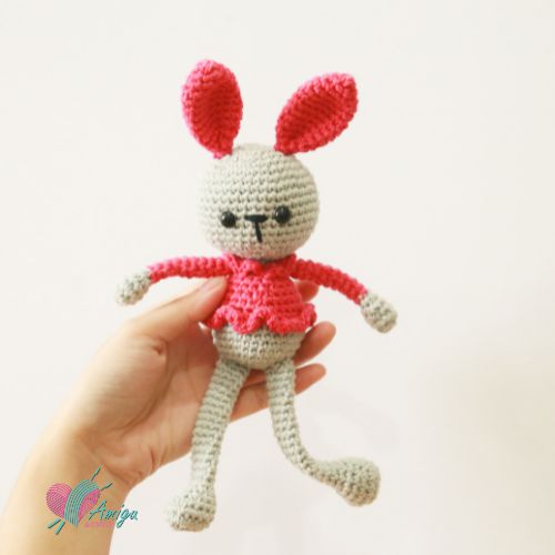 Little amigurumi Rabbit in dress crochet pattern