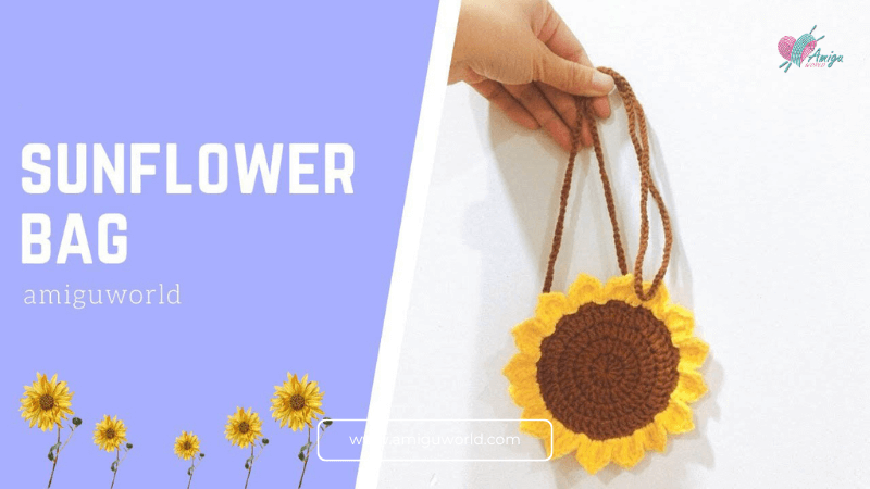Crochet Sunflower Bag: Free Video Tutorial by AmiguWorld