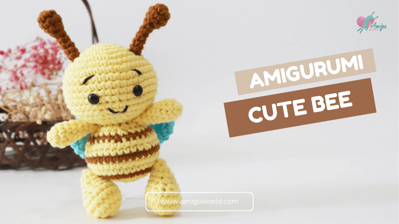 Bee amigurumi - Simple crochet tutorial with free pattern
