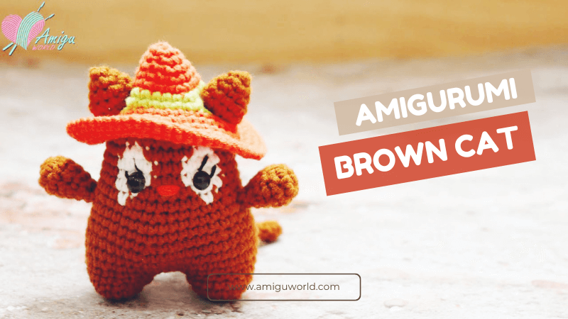 Enchanting Witchy Brown Cat amigurumi free crochet tutorial