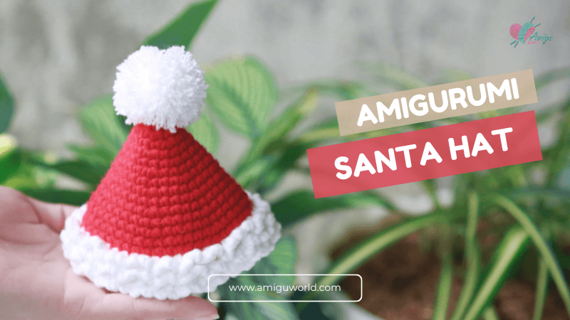 Santa Hat crochet for Doll amigurumi free video tutorial