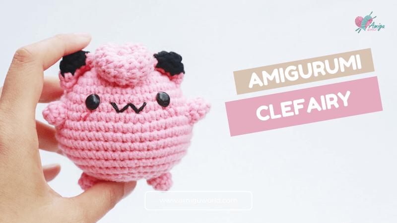 Free Clefairy amigurumi step-by-step crochet tutorial