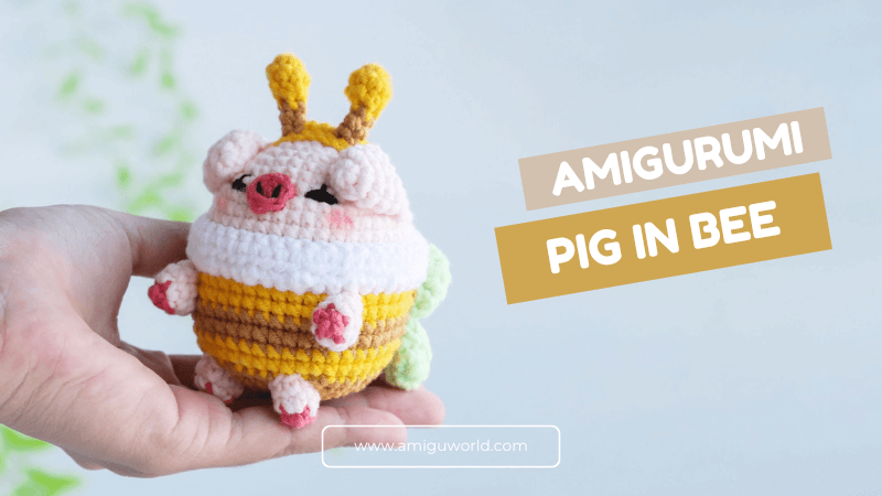 Amigurumi Pig in Bee outfit free crochet tutorial