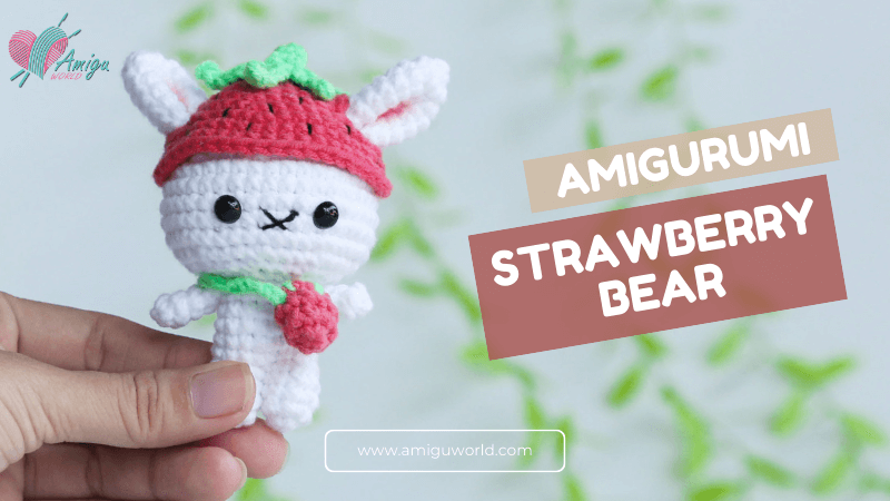 Rabbit in Strawberry outfit amigurumi Free crochet Pattern