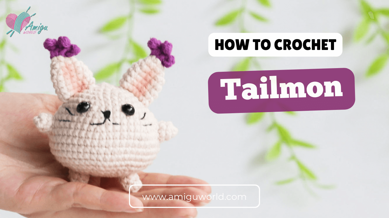 Amigurumi Tailmon character Digimon free crochet tutorial